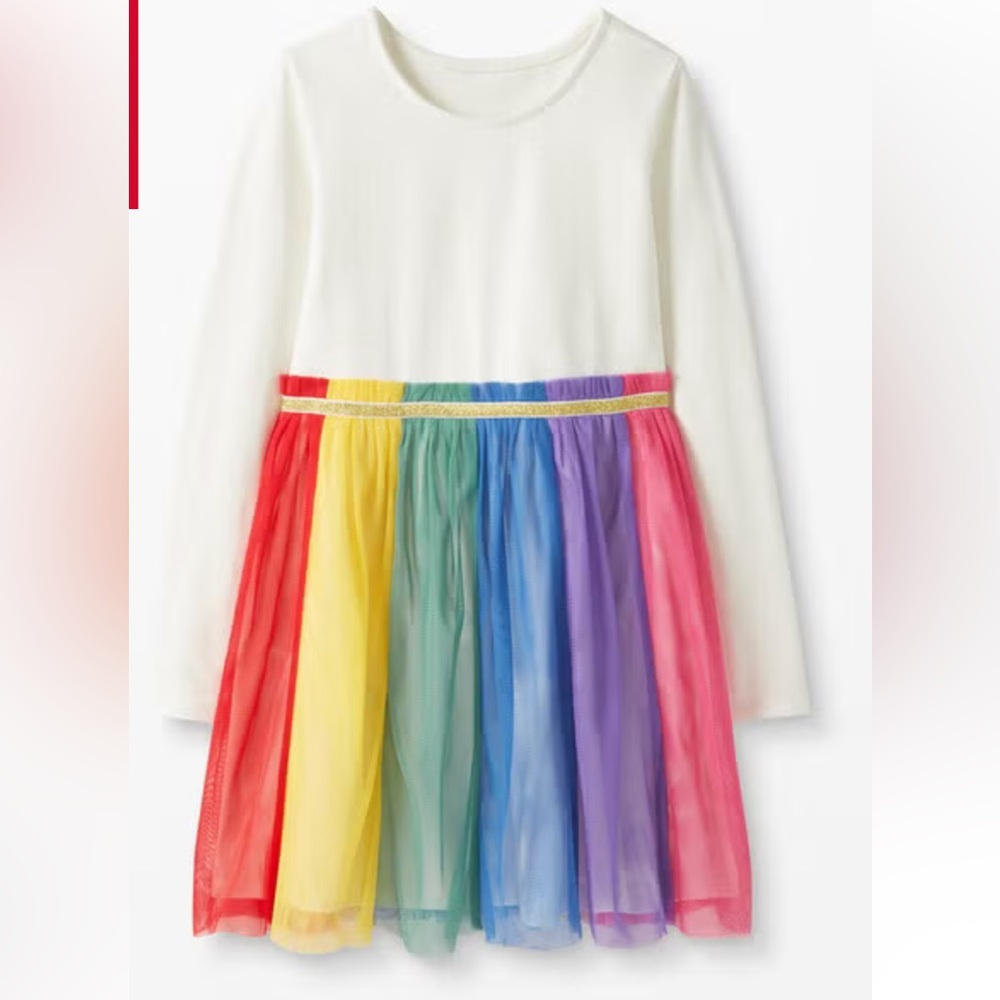 Hanna Andersson Rainbow Dress in Soft Tulle Sz 6-7